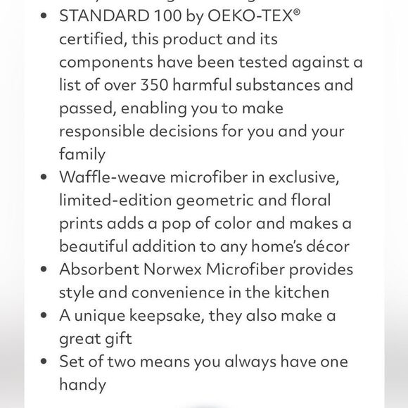 Norwex Tea Towels Limited Edition Soft Blossoms/Brush Strokes NWT - Picture 10 of 11